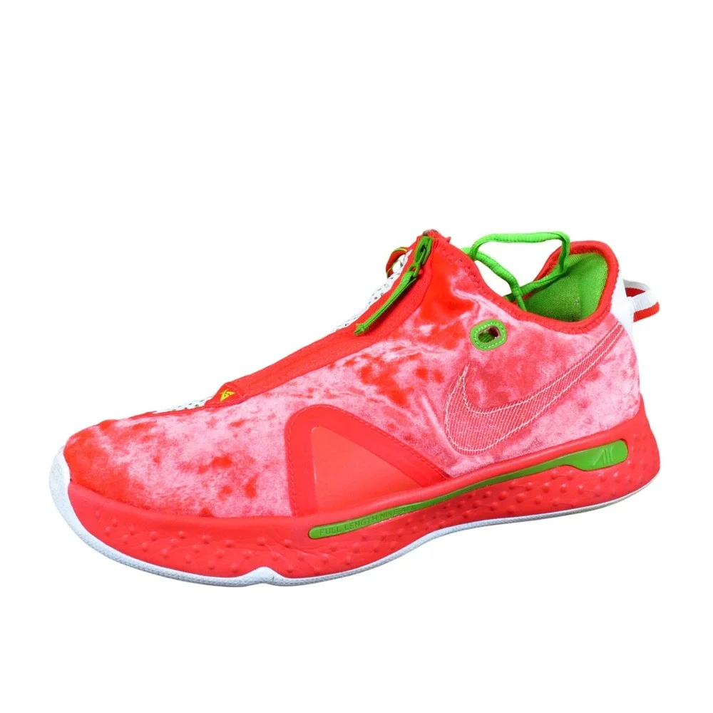 Nike PG 4 Christmas Mens Basketball Shoes Size 11 Athletic Red White Green